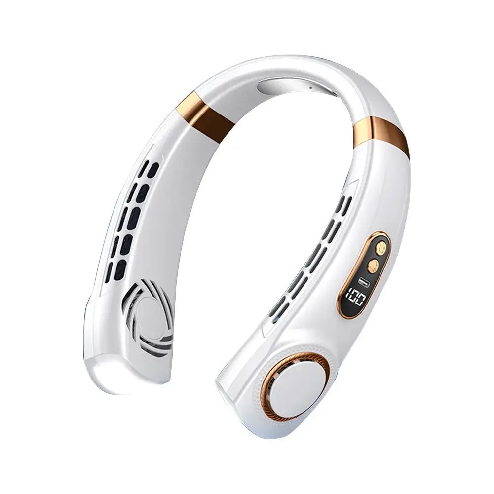 White Portable Neck Fan for Personal Cooling