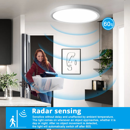24W LED Ceiling Light with Motion Sensor | Bright 2400LM Flush Mount