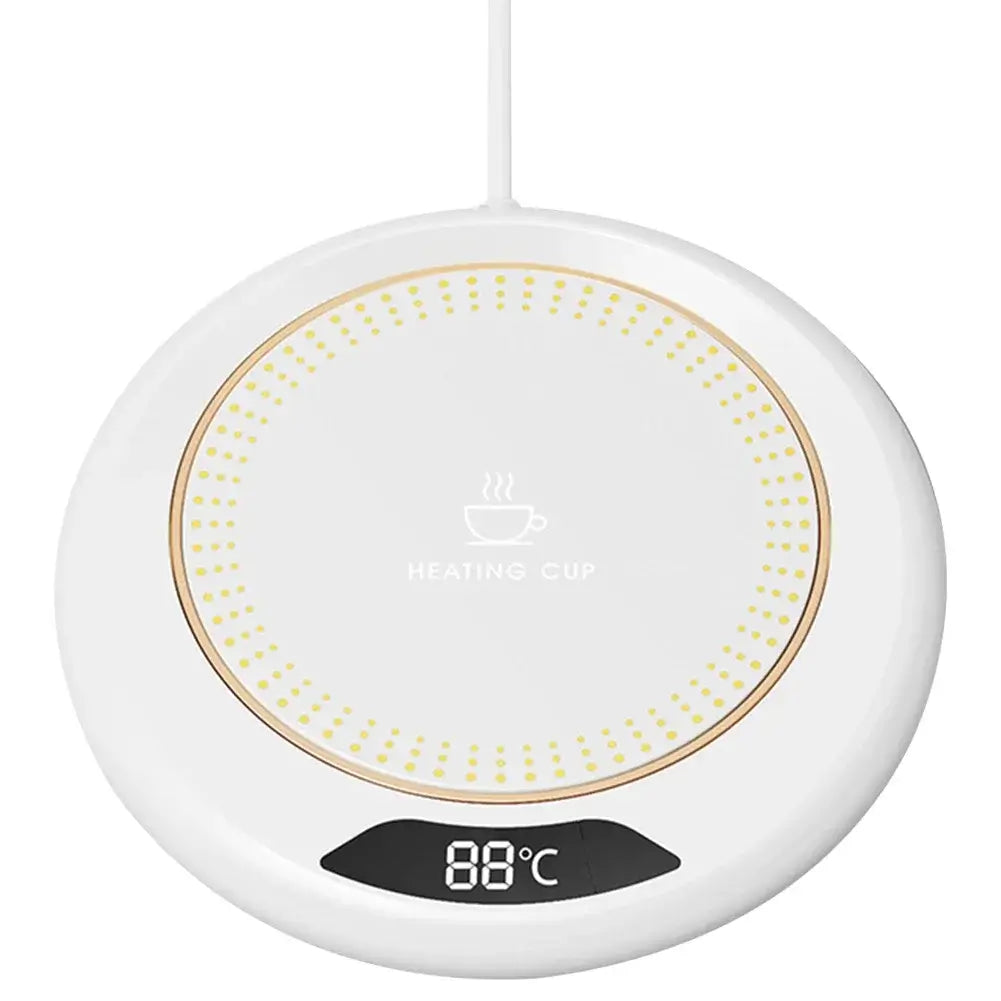 Coffee Cup Warmer Plate – White Round Design