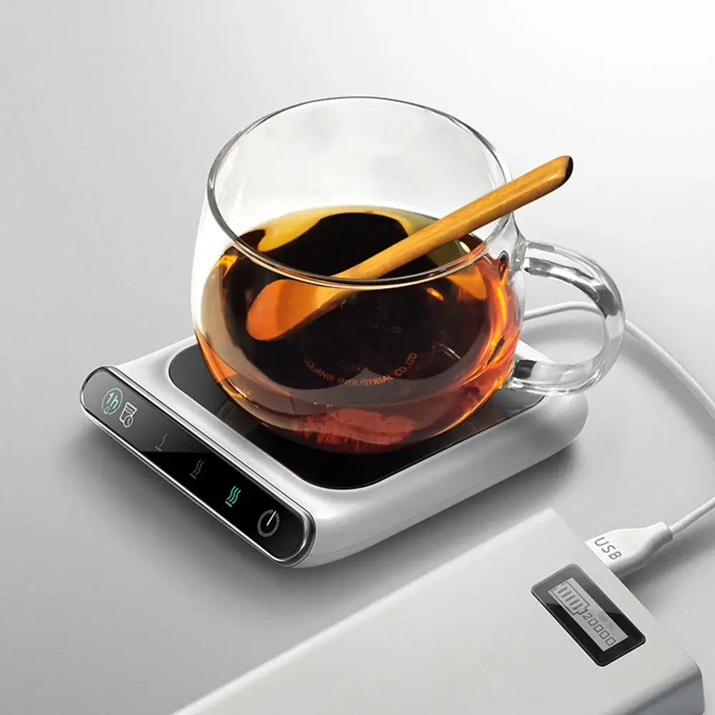 Coffee Mug Warmer with Spoon – Desk Cup Heater