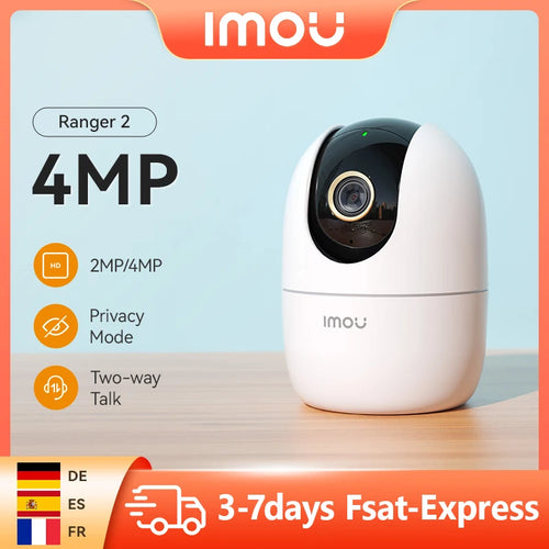 IMOU Ranger 2 4MP Smart Wi-Fi Security Camera – 360° Pan/Tilt, Night Vision, Motion Detection, Two-Way Audio